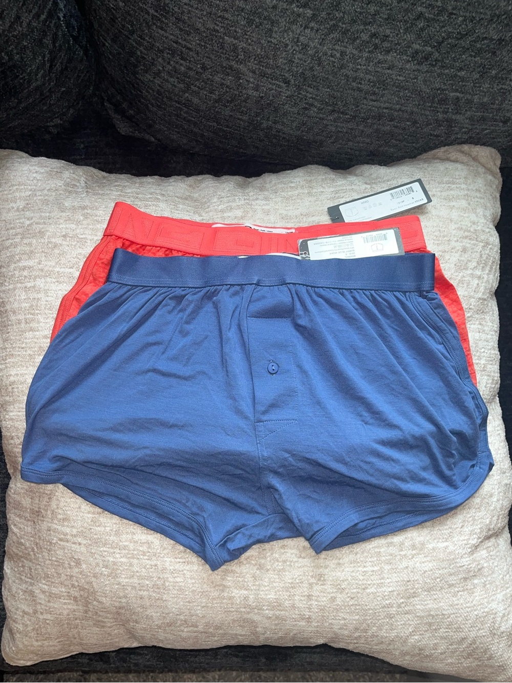 2pack .Men's Cotton Boxer Shorts - Blue and Red Duo. C-in2. Size small.